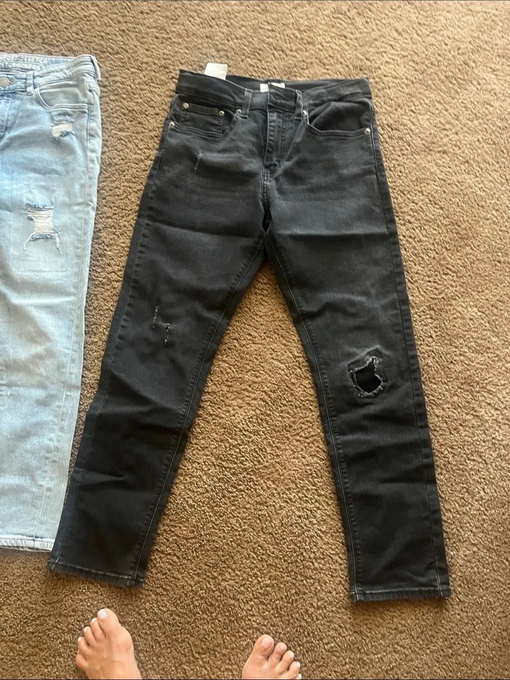 H&M boys Distressed Skinny Jeans — Light Blue size 11. Levis black size 16.